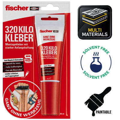 FISCHER 320KG CONSTRUCTION ADHESIVE GLUE 80ML 545861