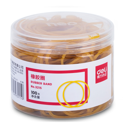 DELI D3215 RUBBER BAND YELLOW 70MM 100g TUB