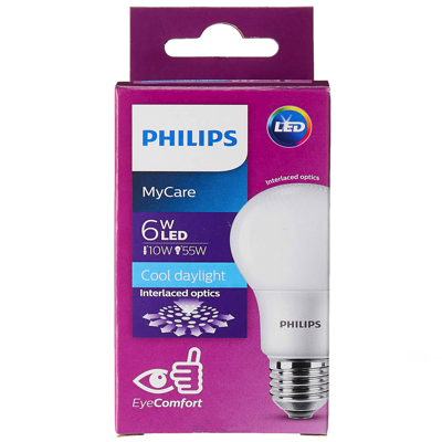 PHILIPS LED BULB 6W E27 230V 1PF/12 9 APR