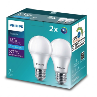 PHILIPS TWIN COMBO ESS LED BULB 13W E27 DAYLIGHT 2CT/6 APR