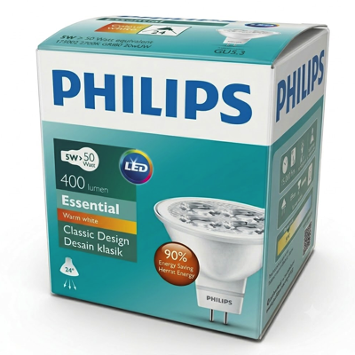 PHILIPS MR16 5W 50W ESSENTIAL LED LIGHT BULB