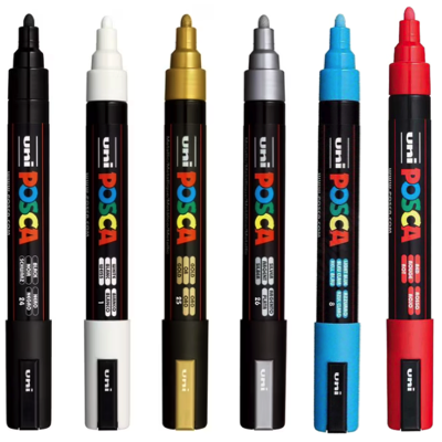 UNI ACRYLIC PAINT MARKER POSCA PC-5M VERSATILE WATER-BASED