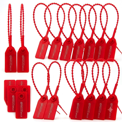 STARLSTORM 10"/250MM SECURITY SEAL TIES RED 20PC/PACK