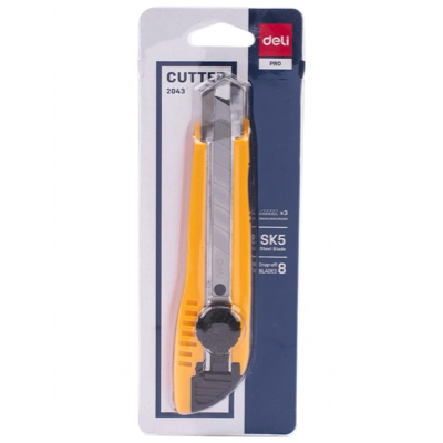 DELI D2043 PRO 18MM UTILITY CUTTER WITH 3 EXTRA BLADES