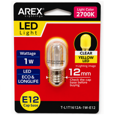 AREX AR T-L1T1612A-1W E12 2700K LED BULB YELLOW