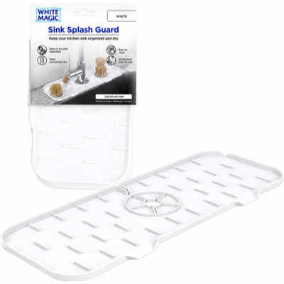 WHITE MAGIC Sink Splash Guard WHITE 37CM X 14CM