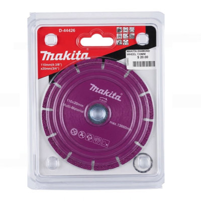 Makita 110MM (4-3/8") X 20MM DIAMOND WHEEL FOR MULTI-MATERIAL D-44426
