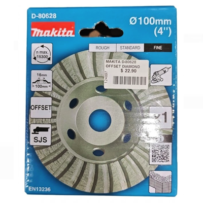 Makita D-80628 100MM (4") FINE OFFSET DIAMOND GRINDING WHEEL
