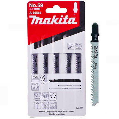 Makita A-86583 JIGSAW BLADE 5PC/PACK NO.59 T101B 105MM 8TPI FOR WOOD & PLASTICS