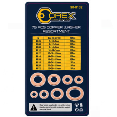 Orex 75PC COPPER WASHER ASSORTMENT 90-8132