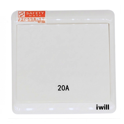 IWILL 20A DOUBLE POLE SWITCH WITH NEON INDICATOR IW-20A