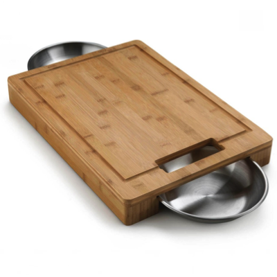 Napoleon PRO Cutting Board With Stainless Steel Bowls 70012