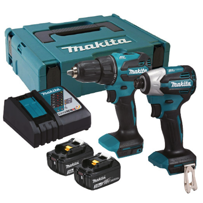 Makita 2 X 18V 3.0AH LI-ION COMBO KIT DLX2580J (DHP490Z + DTD158Z)