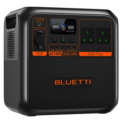 BLUETTI AC180P 1800W PORTABLE POWER STATION 1440WH LiFePO4 LFP AC Solar Generator