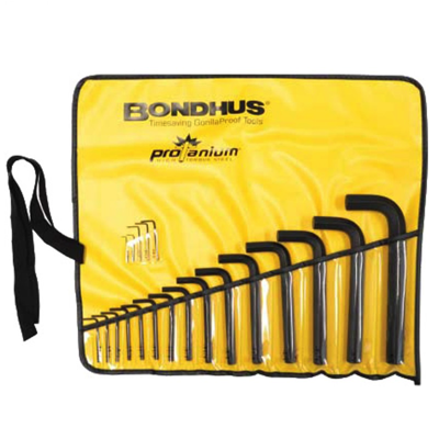Bondhus HEX KEY L-WRENCH Vinyl Pouch Set (SHORT ARM) 20PC/PACK 12348