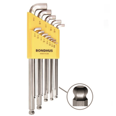 Bondhus SLBX13B 13PC Stubby Ball L-Wrench Set (Inches)
