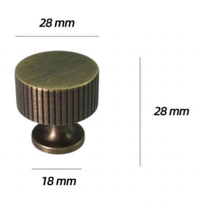 VINOGA Antique Solid Brass Cabinet Knob V005A