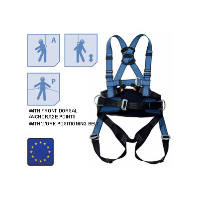 Worksafe WSFAB150-01 FULL BODY Harness W/ Front Dorsal Anchorage Points Work Positioning Belt