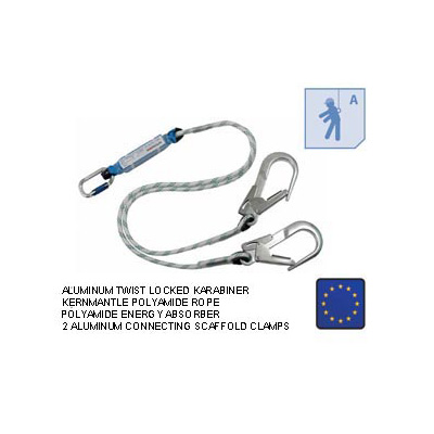 Worksafe WSFBW200+LB122 ENERGY ABSORBER Double Rope Safety Lanyard