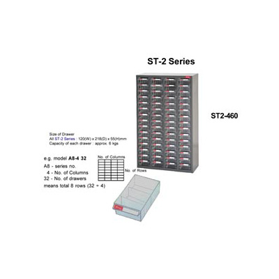 SHUTER ST2460 Steel Case W/ Plastic Drawers (60 Drawers)