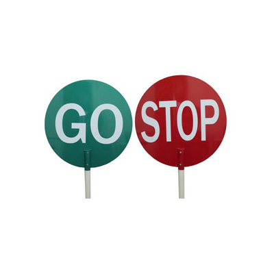 STOP & GO 16"/400MM Signage With Aluminium Pole
