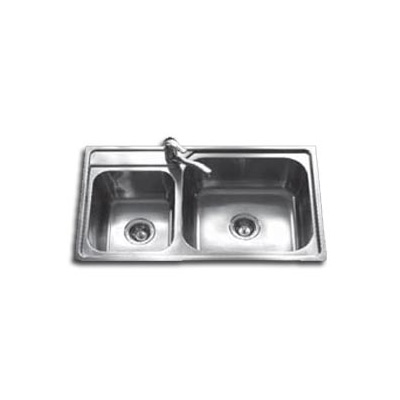 Rubine Stainless Steel Kitchen Sink 1-3/4 Bowl Left Square Edges