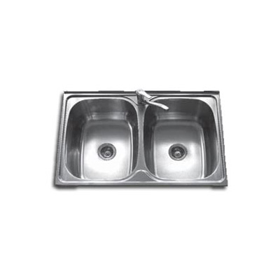 Rubine Stainless Steel Kitchen Sink Wall Hung 2 Bowls