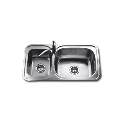 Rubine Stainless Steel Kitchen Sink 1-3/4 Bowl Reversible