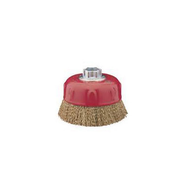 Union Cup Brush Brass Coated Steel Wire