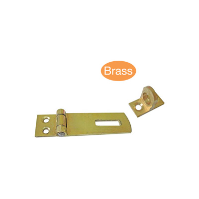 Brass Hasp & Staple w/ 5/8in Screws (Thin Profile)