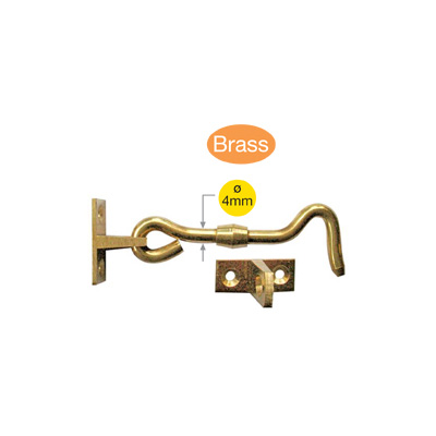 Brass Cabin Hook w/ 5/8in Screws