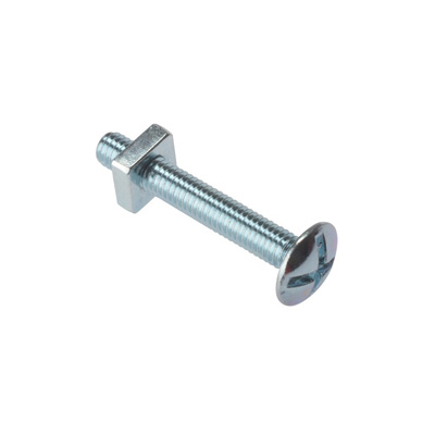 Galvanized Roofing Bolt & Square Nut - Box Of 50 Sets