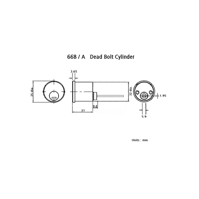 Duro Art.668/A
Dead Bolt Cylinder