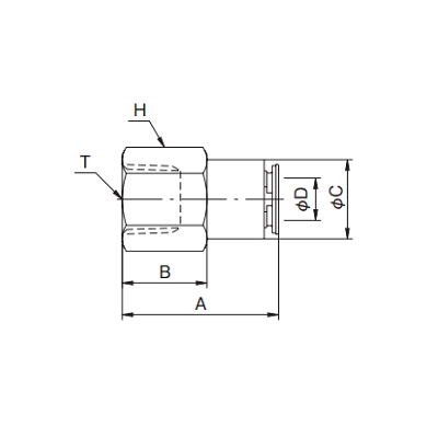 Chiyoda Female Connector Metal Body Push-In Fittings