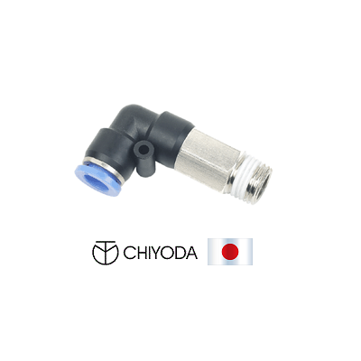 Chiyoda 4R-12R.M2L, Long Male Elbow Resin Body Push-In Fittings