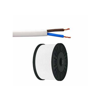2 CORE FLAT WHITE Electrical Cables 2C/0.75mm2 X 50YDS