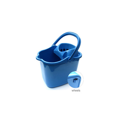 Plastic Mop Bucket With Squeezer And Wheels 4 GAL