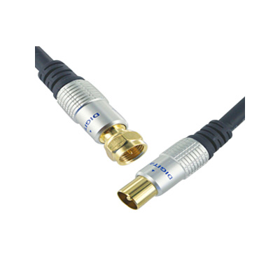 VISION Digital TV Antenna Flylead Male-F Type Gold Plated Cable SR9522 3.0Metres