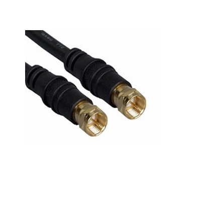 VISION 2 Metres RG-6 Coaxial Cable With Gold Plating F Connector, Black