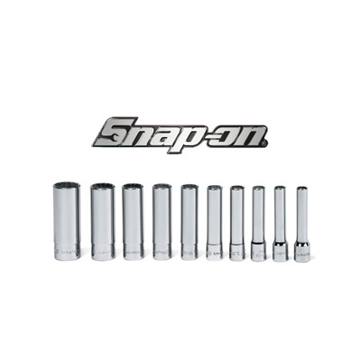 SnapOn 110STMDY 10PC 1/4 DR 12-Point SAE Deep Flank Drive Socket Set (3/16–9/16")