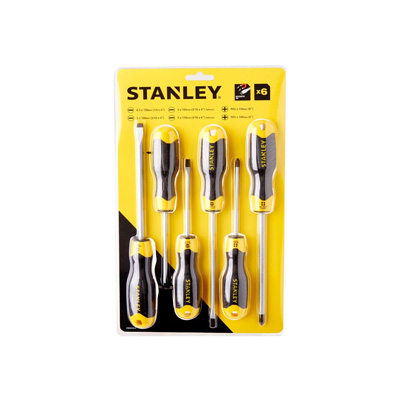 Stanley STMT66672 Cushion Grip 6 Pcs Screwdriver Set HardwareCity Hardware Screwdrivers & Bits