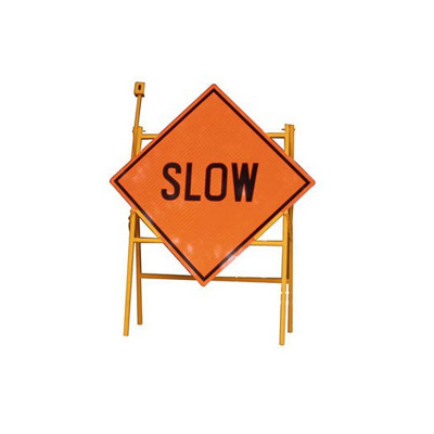 Traffic Reflective Signage, 900MM X 900MM, "SLOW" w/ Metal Stand