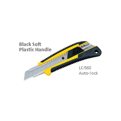 Tajima LC560 Black Soft Grip Handle 18MM Blade Utility Knife Cutter