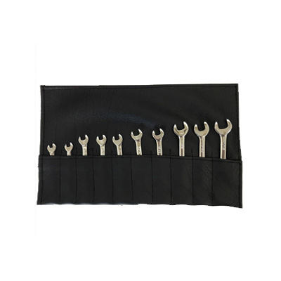 River 10PC Mini Combination Spanners Set, MM Metric, 12 Points, In Bespoke PU Leather, Tool Pouch