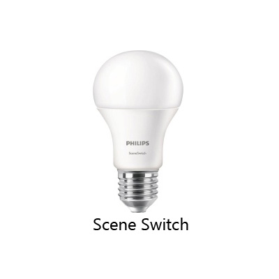 Philips 929001155937 Scene Switch A60 3S 9.5-60W 2-in-1 Bulb - One Bulb Two Colours E27 3000/6500K