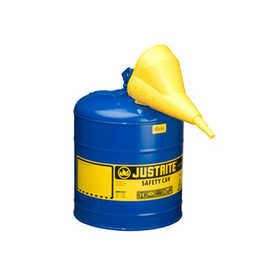 Justrite 7150310, 5 GAL, Steel Safety Can with Funnel (Blue For Storage Of Kerosene)