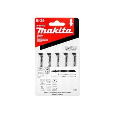 Makita A80400 Jigsaw Blade (B Type) B29, 5PC/Pack