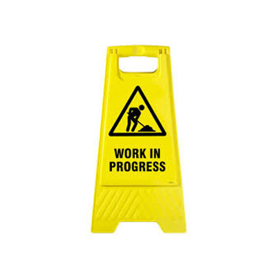 Caution, Work In Progress, Sign Board, A Stand