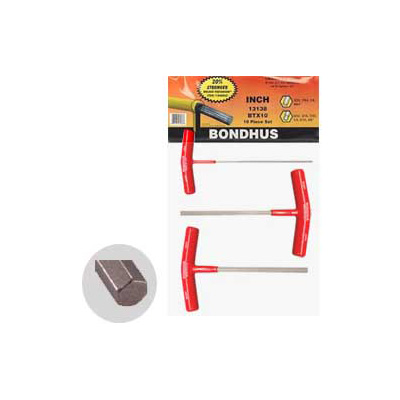 Bondhus 6in Length Chrome T-Handle MM (Metric), 6PC Set with Pouch