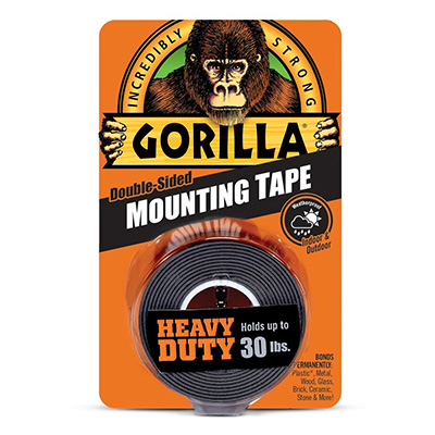 Gorilla 6055002 (1" X 60") 30LBS Heavy Duty WEATHERPROOF Black Mounting Tape 25.4MM X 1.52M